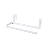 Papierhandtuchhalter Edelstahl Küchenrolle Papierhandtuchhalter Tissue Hanger Organizer Rack für die Küche unter dem Schrank über der Tür Ordnungssysteme Küche (White, One Size)