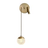 JMWYH Innenwandleuchte LED 5W Moderne Glaswandleuchte 3 Farbtemperatur Einstellbarer Dimmer Metallwandleuchte, für Wohnzimmer Schlafzimmer Korr