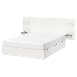 Ikea NORDLI Bettgestell mit Stauraum und Kopfteil, 160 x 200 cm, Weiß
