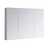 AWJ Badezimmerschrank Wandmontierter Wandmontierter Schrank Edelstahl Badezimmer Dreitüriger Spiegelschrank Spiegelschrank Aufbewahrungsschrank