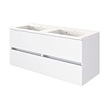 Waschbeckenunterschrank Brama, 120 cm, 4 Schubladen, Weiß