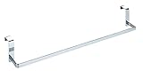 WENKO Handtuchhalter Tür Lenta Chrom 40 cm - Handtuchhalter, Metall, 40 x 6.5 x 7 cm, Silber glänzend