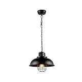 Pendelleuchte Kronleuchter 1-Licht Retro Fisherman Eisen Metallkäfig Lampenschirm Loft Deckenleuchte Industrielle Vintage E27 Edison Verstellbare Hängelampe Kronleuchter Für Restaurant Küche