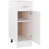 Wakects Unterschrank, funktioneller Schrank, langlebig, aus Spanplatte, großzügig, 2 Einlegeböden, 30 x 46 x 81,5 cm, Weiß für die Küche