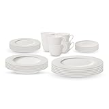 Villeroy und Boch - Twist White Geschirr-Set für bis zu 6 Personen 30tlg., großes Kaffeegeschirr aus Premium Porzellan, weiß, spülmaschinengeeignet