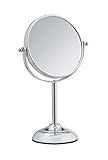 WENKO Kosmetikspiegel Globo - Standspiegel, 1000 % Vergrößerung, Stahl, 18.5 x 29.5 x 11 cm, Chrom