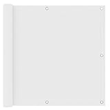 BULANED Balkon-Sichtschutz, Balkonsichtschutz, Windschutz Balkon, Windschutz Terrasse, Balkonverkleidung, Sichtschutz Garten, Weiß 90x300 cm Oxford-Gewebe