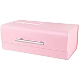 Brotbehälter Groß Rechteckiges Verdicktes Schmiedeeisen Brotkasten, Nordische Einfache Einfarbige Dekoration Aufbewahrungsbox Für Lebensmittel, Oberes Flip-Design (Color : Rosa, S : 36 * 23.5 * 14cm)