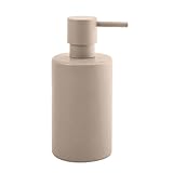 Spirella Seifenspender Tube | mit Edelstahlpumpe | Flüssigseifen-Spender | Porzellan | 300ml | Langliebig und Robust | matt Taupe