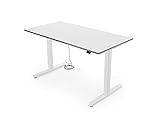 Yaasa Desk Basic Elektrisch Höhenverstellbarer Schreibtisch, 135x70cm, Silberweiß, Stufenlos Verstellbar mit Kollisionssensor