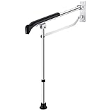 LTQ Vapor 60cm Faltbare WC Handicap Haltegriffe, Wand-zu-Boden Badezimmer Haltegriffe aus Aluminiumlegierung, Duschhandlauf höhenverstellbar für schwangere ältere Menschen mit Behinderungen