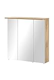 Schildmeyer Spiegelschrank Milan Nora 134892, Eiche Landhaus Dekor, 70,5 x 16 x 72,5 cm