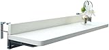 便利100 Balkonhängetisch Klapptisch mit weißem Balkongeländer, Hängetisch aus Aluminiumlegierung for Gartenterrassendeck, multifunktionaler Couchtisch, höhenverstellbar
