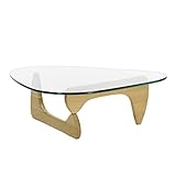 AOKLEY Kleiner Tisch Nordisches Design kreativer, temperamentvoller Glas Runder Couchtisch Einfaches Dreieck Leicht Luxusholz Couchtisch Couchtisch Klein (Color : A)