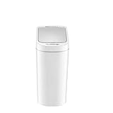 Aehma Abfalleimer fürs Bad mit Sensor automatischer Deckel Mülleimer Elektro mechanischer Öffnen und Schließen, 15 cm breit, 31 cm hoch, 23 cm lang (Weiß, 7 Liter)