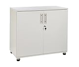 MMT Furniture Ltd weiss aufbewahrungsschrank – mehrzweckschrank - 2 türiger Büroschrank - Akten Büroschrank mit einlegeböden – abstellschrank (80D x 45W x 73H inches)