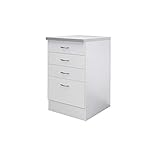 Flex Well Küchenschrank UNNA - Auszug-Unterschrank - 1 Auszug, 3 Schubladen - Breite 50 cm - Weiß