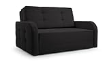 mb-moebel Sofa Sessel mit Schlaffunktion Schlafsessel Gästebett Klappsofa Bettfunktion mit Bettkasten Couch Sofagarnitur Salon Jugendzimmer - Porto 120 - Dunkelgrau (BRAGI 16)