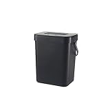 EYCIYC Küchenabfall-recyclingbehälter, 3 L/5 L/12 L, Kunststoff Mit Deckel Und Tragegriff, Hängende Schrankbehälter Für Das Recycling Von Lebensmittelabfällen(Size:3L,Color:Schwarz)