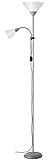 BRILLIANT Lampe Spari Deckenfluter Lesearm silber/weiß | 1x A60, E27, 60W, geeignet für Normallampen (nicht enthalten) | Mit Schnurzwischenschalter