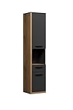 trendteam smart living Hochschrank, Anthrazit mit Coast Evoke Eiche, 35 x 157 x 31 cm