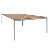 Weber Büroleben GmbH NOVA Konferenztisch 320x164cm Eiche mit ELEKTRIFIZIERUNG Besprechungstisch Tisch, Gestellfarbe:Silber