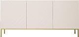 Homlando Kommode Ginax 160 cm mit dekorierte MDF Fronten - Metallrahmen - Sideboard - Highboard - Moderner Kommode mit Stauraum für das Schlafzimmer oder Wohnzimmer