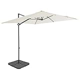 ZQQLVOO Parasol Cantilever Umbrella, Crank Umbrella, Patio Umbrella Sun Protection for Garden, Yard, Beach, Patio, Pool, Cafe Sonnenschirm mit Schirmständer Sand (Schnelle Lieferung)