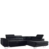 MKS Meble Ecksofa Wohnzimmer - Wohnlandschaft - L-Form Couch mit Schlaffunktion - Bettsofa - Wohnzimmer L Couch - Polstersofa mit Bettkasten - Gustaw Graphit