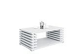 ALTDECOR Couchtisch, Kaffeetisch, ideal als Sofatisch oder Wohnzimmertisch, solide Konstruktion aus Möbelplatte, 120x60x44 cm - Weiß - ORTO