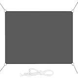 Sonnensegel Rechteck 1.2 x 3 m Sonnenschutz Premium PES Polyester Sonnenschirm Sonnenschutz mit Seile für Garten Terrasse und Camping, Dunkelgrau