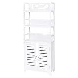 vidaXL Holz Badezimmerschrank 46x24x117,5cm Badregal Hochschrank Badschrank