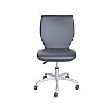 SDFGH Bürostuhl mit mittlerer Rückenlehne mit passenden Farbrollen, graues Kunstleder, Gaming-Stuhl Bürostühle (Farbe: D, Größe: Hellgrau)