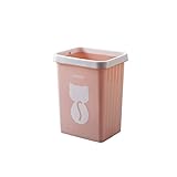 Mülleimer Oberschenkel Küche Home Büro Lagerung Mülleimer Kunststoff mit Druckring Behälter Mülleimer Küche (Color : Bruin)