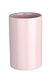 WENKO Zahnputzbecher Polaris, hochwertiger Zahnbürstenhalter für Zahnbürste und Zahnpasta aus edler Keramik, Ø 7,5 x 11,2 cm, Pastell-Rosa