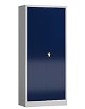 Aktenschrank Metallschrank abschließbar mit 2 Türen 4 Fachböden 1940 x 920 x 420 mm Werkzeugschrank Mehrzweckschrank (RAL 7035/5010 lichtgrau/enzianblau)
