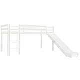 Bussandri Exclusive - Kinderhochbett-Rahmen mit Rutsche & Leiter Kiefernholz 97x208cm
