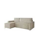 Mirjan24 Ecksofa Tensti, Freistehendes L-Form Sofa/Couch mit Bettkasten und Schlaffunktion, Eckcouch mit Bettfunktion, Polsterecke, Wohnlandschaft, Sofagarnitur (Manila 02, Seite: Links)