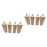 Uonlytech 8 Stück Holzfüße Nachttischzubehör Couchtischzubehör Holzcouchbeine Holztischbasis-Kits Kleine Holzbeine Massivholz-Sofabein Holzsofabein Bettbeine Tischbeine