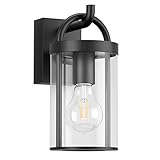 Klighten Wandleuchte Aussen Vintage, Außenwandleuchte Industrial, Schwarz Außenlampe Industrie, E27 Wandlampe, Aluminium Außenleuchte, für Terrasse Garten Fassaden, 40W Max, IP44, ohne Leuchtmittel