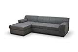 DOMO Collection Falk FK Ecksofa, Federkern Sofa | Polsterecke Couch, dunkelgrau, 259x159x76 cm