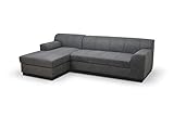 DOMO Collection Falk FK Ecksofa, Federkern Sofa | Polsterecke Couch, dunkelgrau, 259x159x76 cm