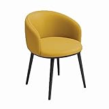 YCZHD Freizeit Stühle, Küche Esszimmer Stuhl Moderne Mid-Century Bequeme PU Leder Stuhl Rücken Freizeit Seitenstühle mit Metallbeinen für Küche Wohnzimmer(Color:GELB)