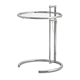 XOUVY C-förmiger Glas-Couchtisch Haushalt Beistelltisch Wind Homestay (Farbe: Silber) (Silber)