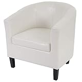 Mendler Sessel Newport T379, Loungesessel Clubsessel, Kunstleder - weiß