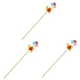 Balacoo 3 Stück Metall-Blumenhalter Blumendekorationen Gießkanne Outdoor-Bonsai-Gießkanne Blumen-Gartenstecker Bunter Sonnenblumenstab Blumen-Rasenstecker