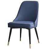 SAFWEL Sessel Esszimmerstühle Moderne Einfachheit Wohnzimmer Lounge Sessel Hoher Rücken PU Leder Esstisch und Stühle in der Küche Maximale Belastung 150kg (Color : Blue)