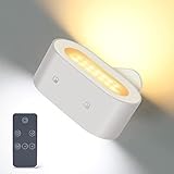 Wandleuchte Moderne Wandleuchte Indoor LED Dimmbar mit USB-Aufladung Touch Control Wandleuchte mit Fernbedienung 360 ° drehbar mit beleuchtetem Auf- und Ab eingebautem Akku Weiß
