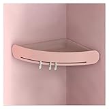 AYBAL Badezimmer-Eckablage, Wandmontage, Dusche, Shampoo, Küche, Gewürzregal, Geräte mit Haken (Color : Pink)