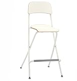 Tragbarer Klappstuhl, Minimalistischer Hochstuhl für Erwachsene, Barstuhl für zu Hause, Balkonstuhl, für Wohnzimmer, Küchen, Büro, 100kg Belastbar (Color : White, Size : 74cm/29.1in)